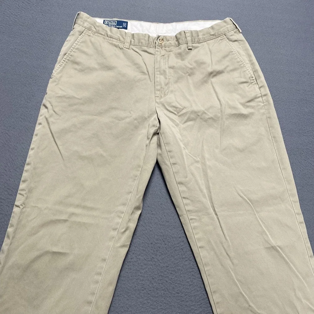 Polo Ralph Lauren Pants Mens 36x32 Beige Preston Chino 100% Cotton Classic Fit‎